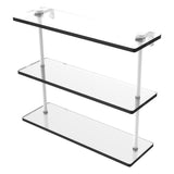 Allied Brass 22 in. Triple Tiered Glass Shelf in Satin Nickel