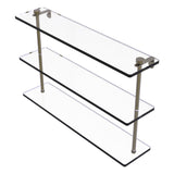 Allied Brass 3-Tier Clear Glass Bathroom Shelf, Antique Pewter – 16 in. L x 15 in. H x 5 in. W
