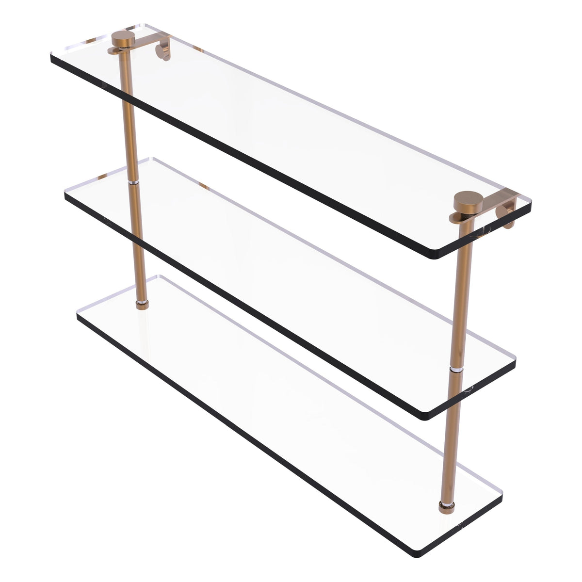 Allied Brass 3-Tier Clear Glass Bathroom Shelf, Antique Pewter – 16 in. L x 15 in. H x 5 in. W