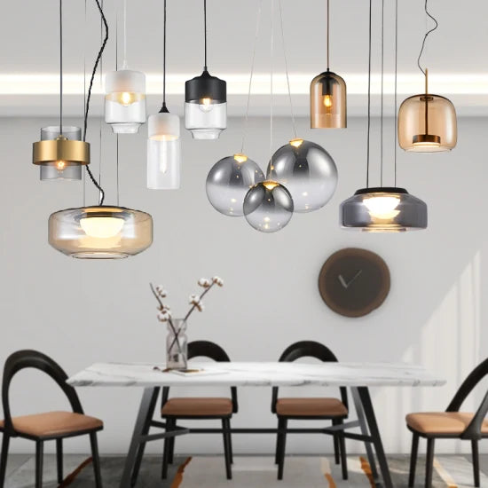 DLSS Lighting Nordic Style Interior Chandelier Home Decoration LED Pendant Lamp Glass Lights-Lighting