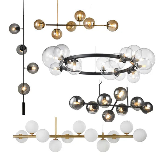 DLSSlighting Nordic Style Interior-Lighting E27 Glass Dining LED Chandelier Lights-Lighting
