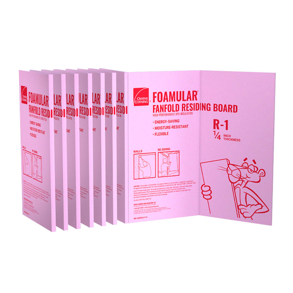 Owens Corning FOAMULAR Fanfold Insulation Residing Board 1/4" x 48" x 50' R-1 Pink
