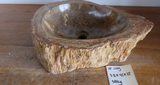 (Please choose your sink) Eden Bath Natural Stone Mid-Sized Vessel Sink in Petrified Wood