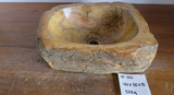 (Please choose your sink) Eden Bath Natural Stone Mid-Sized Vessel Sink in Petrified Wood