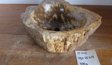 (Please choose your sink) Eden Bath Natural Stone Mid-Sized Vessel Sink in Petrified Wood