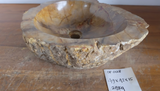 (Please choose your sink) Eden Bath Natural Stone Mid-Sized Vessel Sink in Petrified Wood