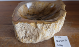 (Please choose your sink) Eden Bath Natural Stone Mid-Sized Vessel Sink in Petrified Wood