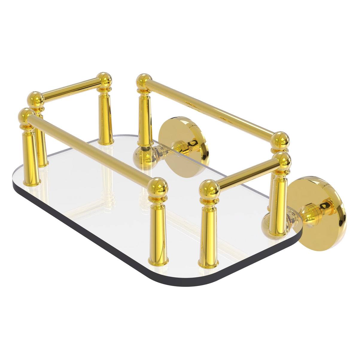 Allied Brass Prestige Skyline Collection Wall Mounted Glass Guest Towel Tray in Polished Chrome