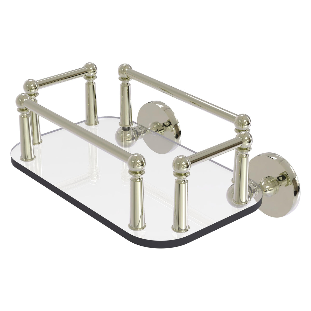 Allied Brass Prestige Skyline Collection Wall Mounted Glass Guest Towel Tray in Polished Chrome