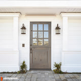 Krosswood 36 in. x 80 in. Farmhouse Knotty Alder Left-Hand Inswing 9-Lite Clear Glass Unfinished Dutch Wood Prehung Front Door