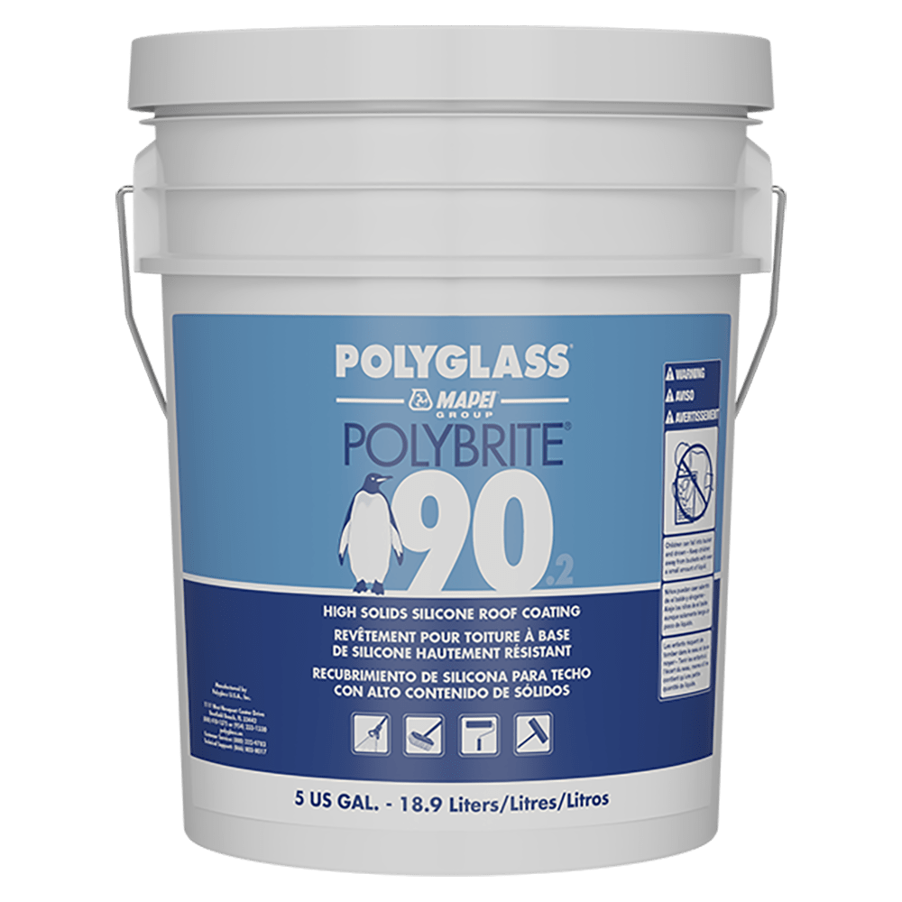 Polyglass PolyBrite 90 Premium High Solids Silicone White 5 gal