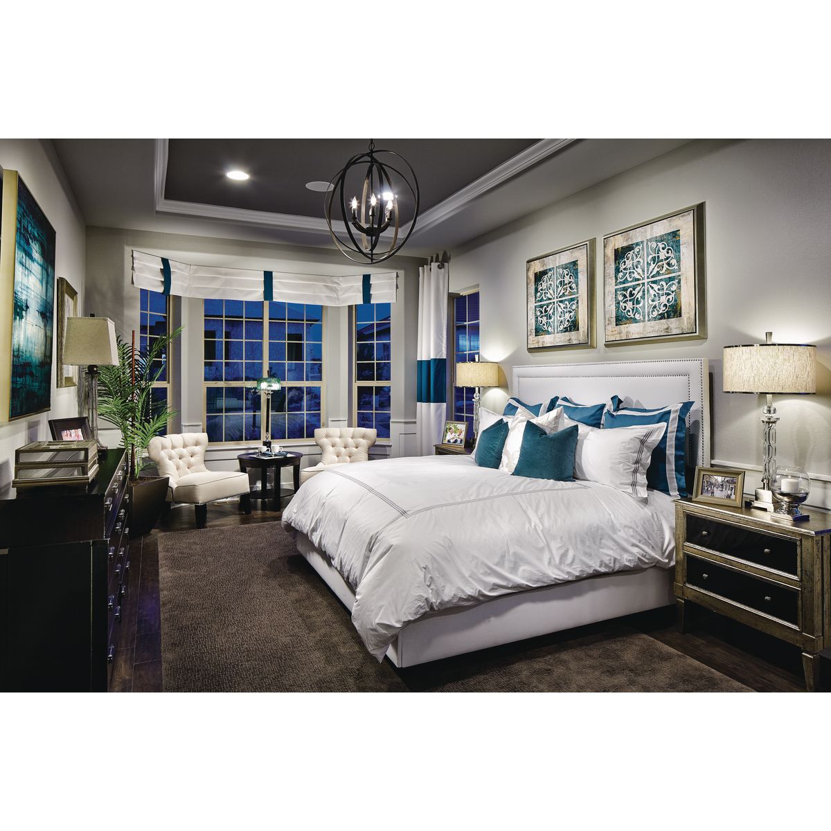 Progress Lighting Equinox 6-Light Burnished Silver Transitional Chandelier, 27.75 in W x 30 in H