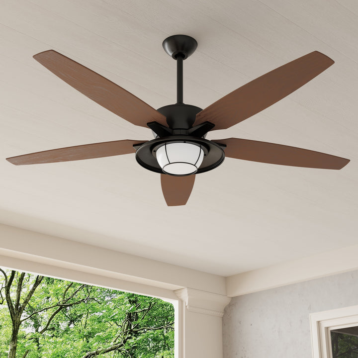 Progress Lighting Montague 60-in Antique Bronze LED Indoor/Outdoor Ceiling Fan with Remote (5-Blade)