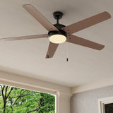 Progress Lighting Whirl 60-in Forged Black LED Indoor/Outdoor Ceiling Fan, 5-Blade