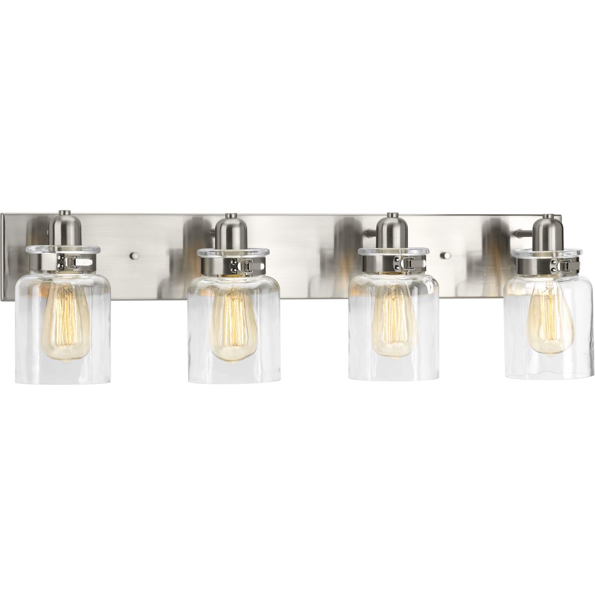 Progress Lighting Calhoun 4-Light Brushed Nickel Bathroom Vanity Light, 30.25 in