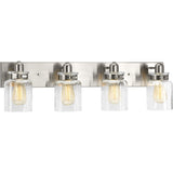 Progress Lighting Calhoun 4-Light Brushed Nickel Bathroom Vanity Light, 30.25 in