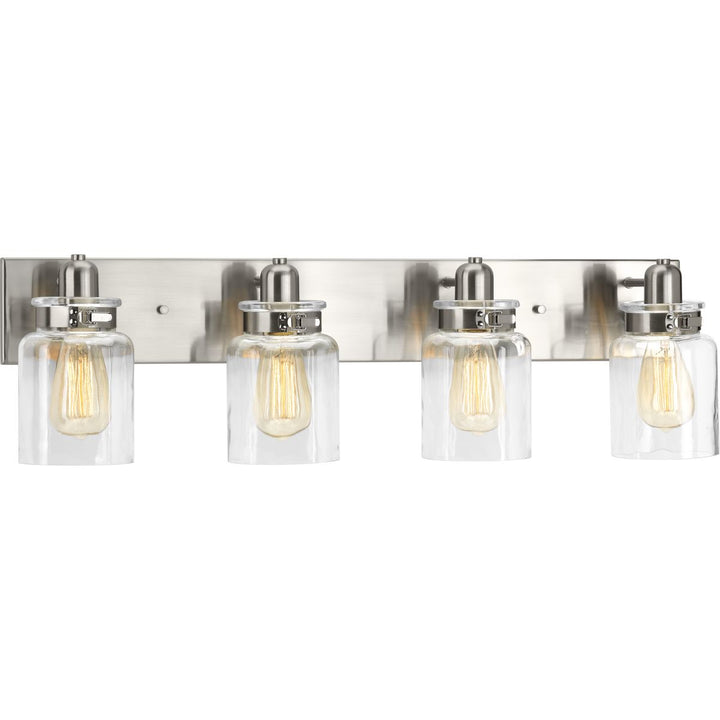 Progress Lighting Calhoun 4-Light Brushed Nickel Bathroom Vanity Light, 30.25 in