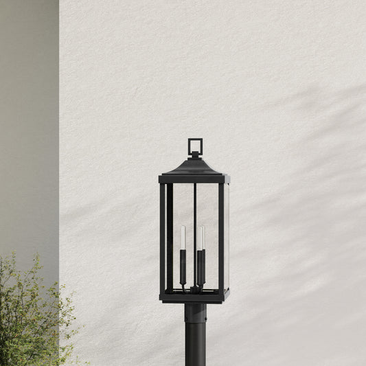 Progress Lighting Gibbes Street Black 3-Light Outdoor Post Lantern, 9.5" W x 26.875" H
