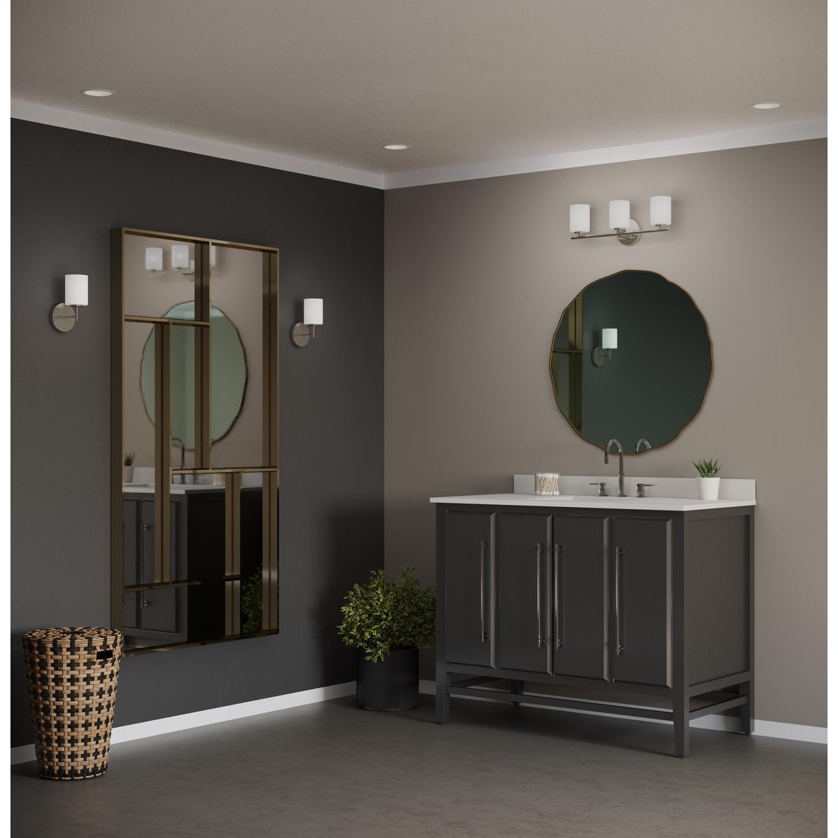 Progress Lighting Replay Collection Three-Light Bath & Vanity, 22 in, Up/Down Mount
