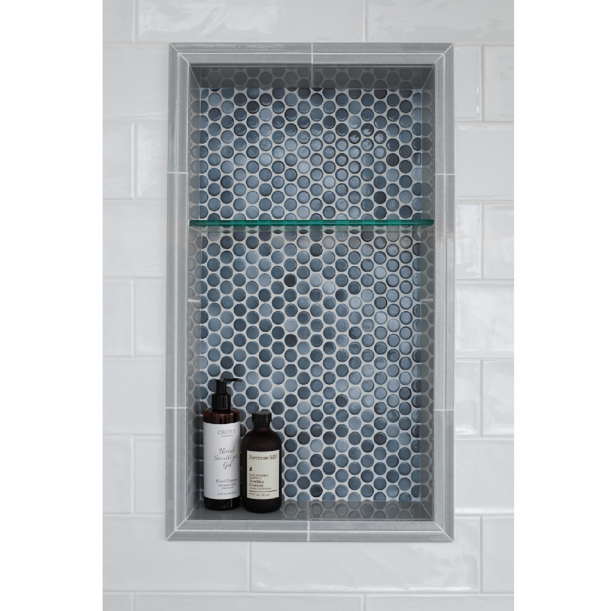 Penny Round Cloudy Porcelain Mosaic Wall and Floor Tile