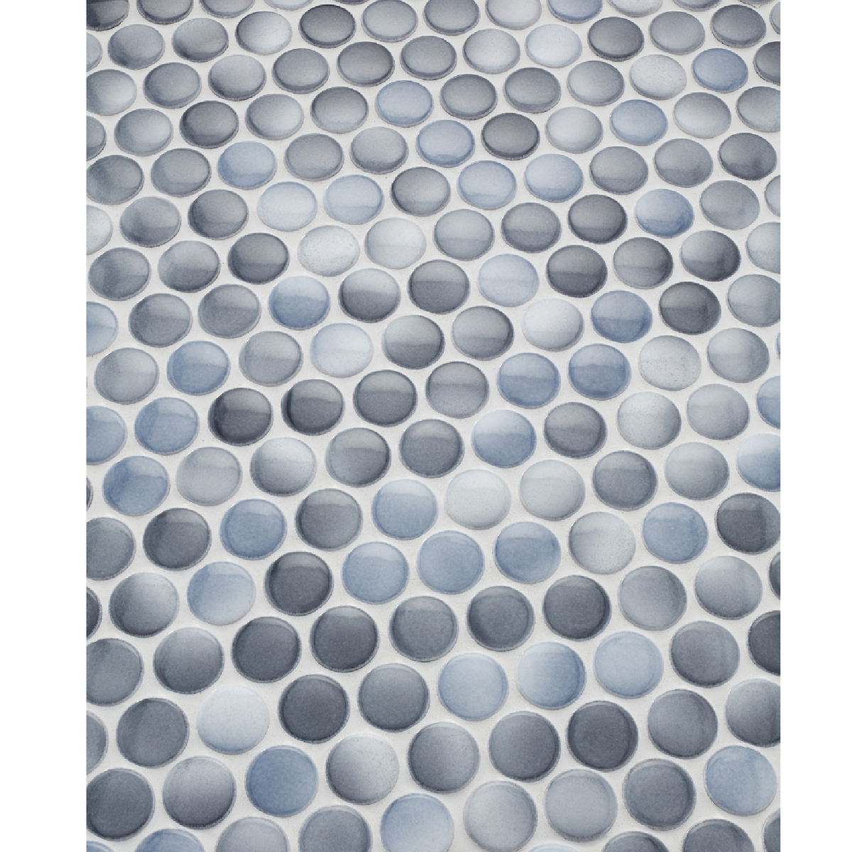 Penny Round Cloudy Porcelain Mosaic Wall and Floor Tile