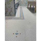 Penny Round Gloss White Porcelain Mosaic Wall and Floor Tile