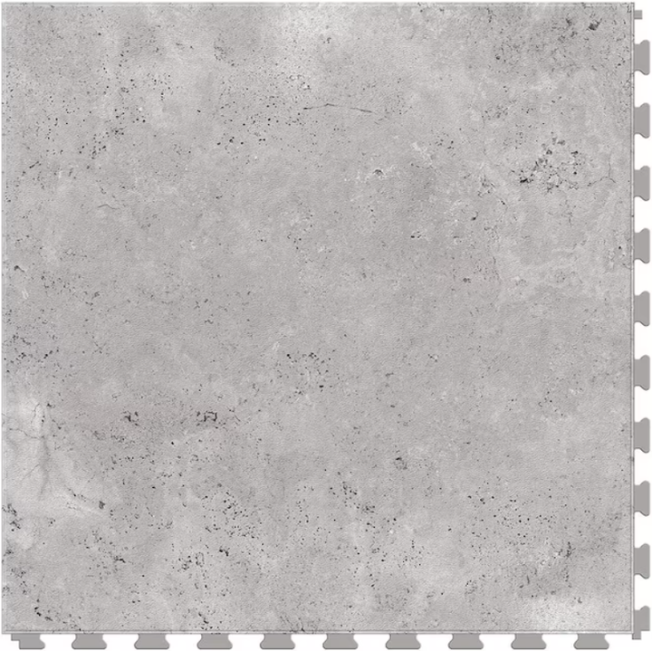 Perfection Floor Tile Sample – Travertine Collection Silver/Satin Water-Resistant Patterned Interlocking Vinyl Tile, 3 in x 10 in, 20‑mil Wear Layer