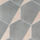 Pergola Wood Graphite 12.5" Hexagon Matte Porcelain Tile