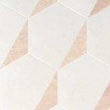 Pergola Wood White 12.5" Hexagon Matte Porcelain Tile