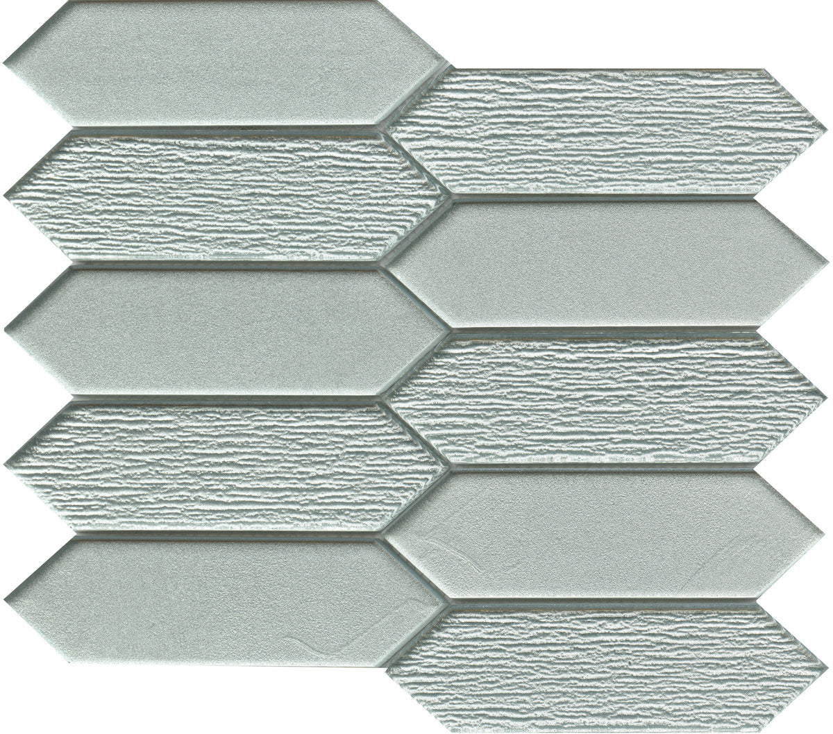 Emser Picket White Glass Border Mosaic Tile, 11-Pack (10-in x 10-in Sheets)