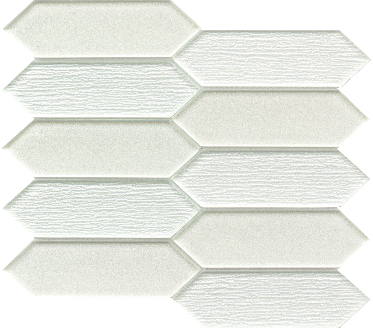 Emser Picket White Glass Border Mosaic Tile, 11-Pack (10-in x 10-in Sheets)