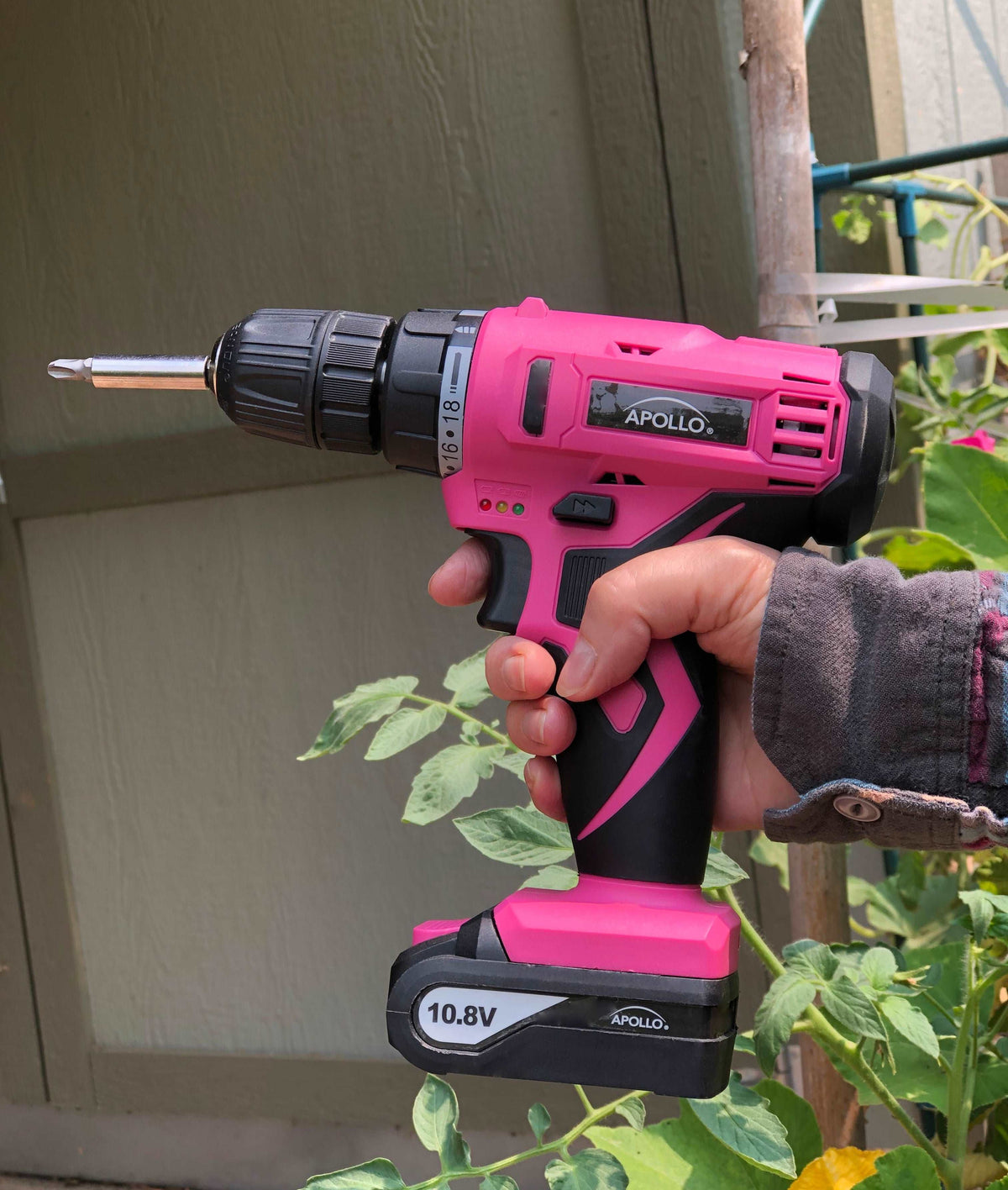 Apollo Tools 10.8-Volt Lithium-Ion 3/8 in. Pink Cordless Drill with 30-Piece Accessory Set