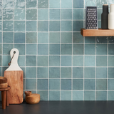 Portmore Aqua Blue 4x4 Glazed Ceramic Wall Tile