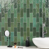 Portmore Green 3x8 Glazed Ceramic Subway Wall Tile