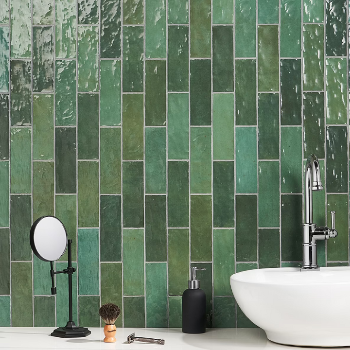 Portmore Green 3x8 Glazed Ceramic Subway Wall Tile