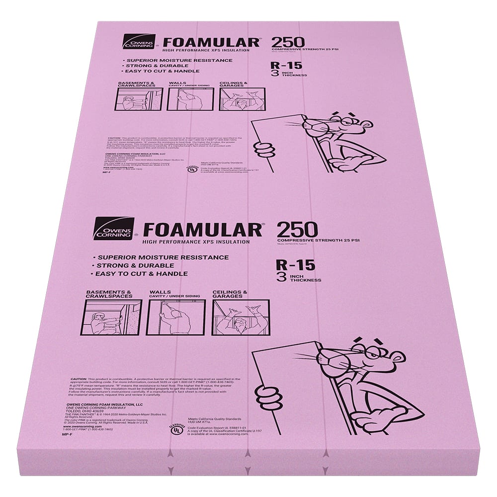 Owens Corning FOAMULAR Foam Board SSE F-250 3" x 48" x 96"