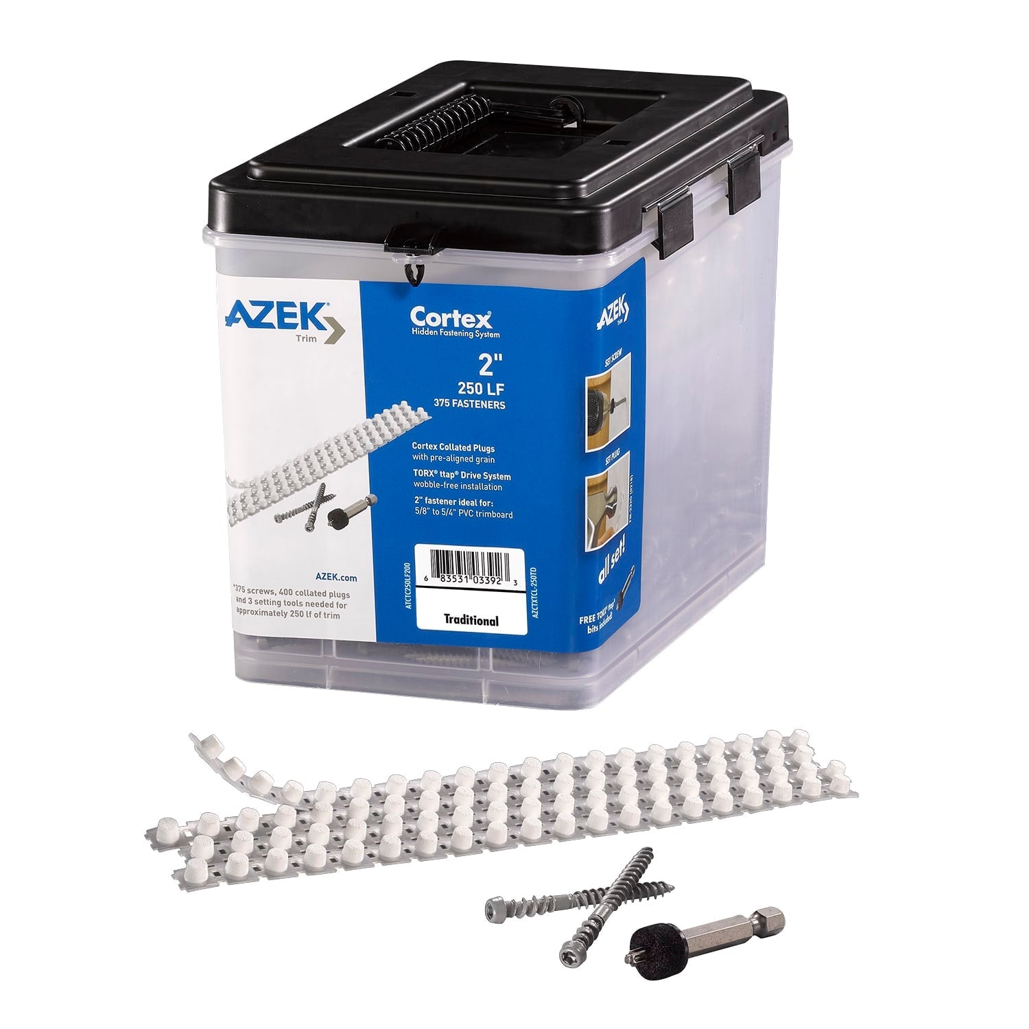 Cortex Fastening System For AZEK Traditional Smooth Trim 2" 250 LF