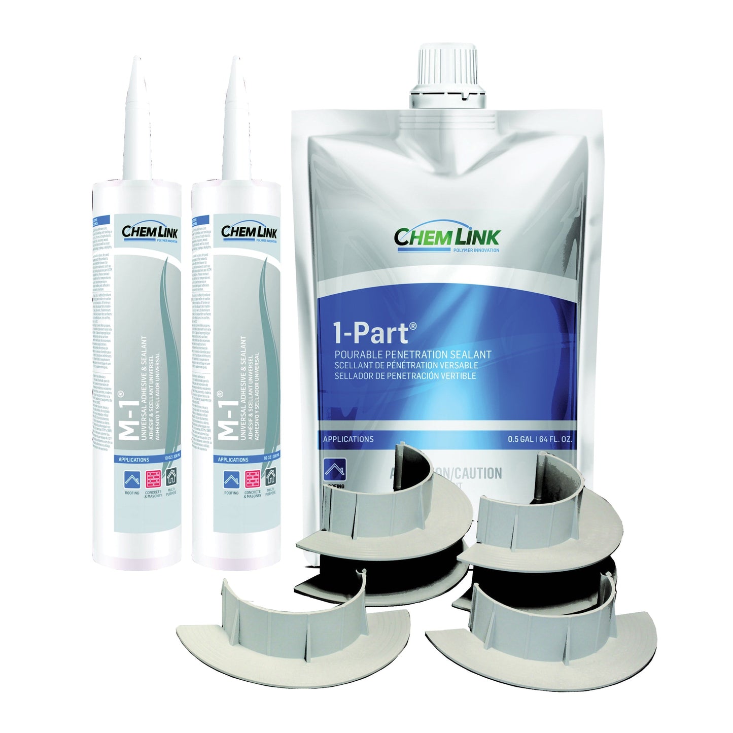 Chem Link E-Curb Low Slope Kit Gray 3"