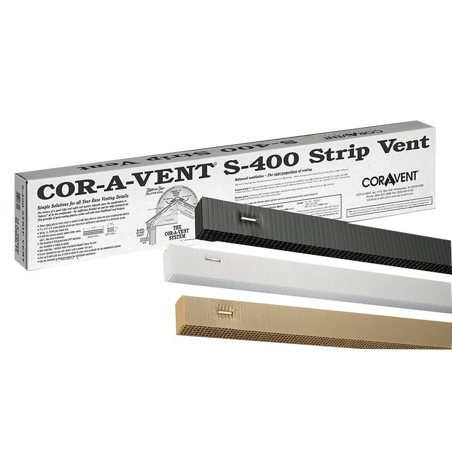 Cor-A-Vent S400 Strip Vent White 1" x 1-1/2" x 4"