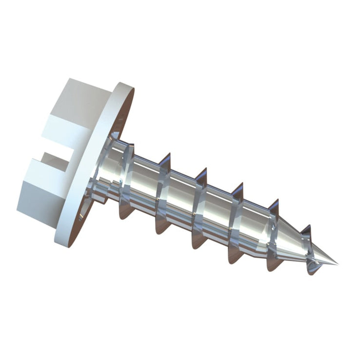 Clendenin Hex Head Zip Screws 095 White 1/2" #8 500/Box