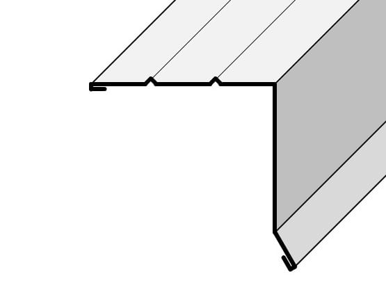 FLAMCO Aluminum Roof Edge Flashing Charcoal Bronze 2" x 4"