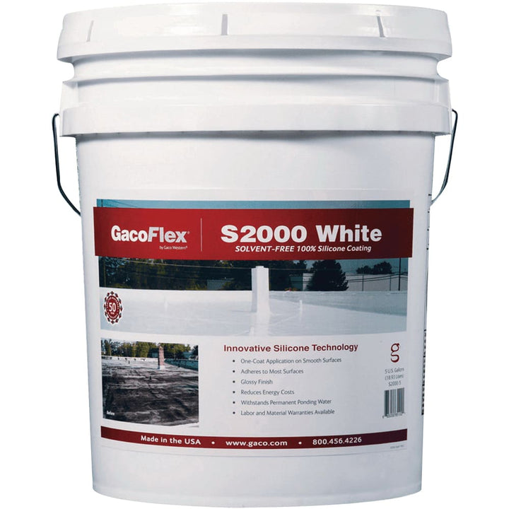 Gaco GacoFlex S20 Solvent-Free 100% Silicone Roof Coating White 5 gal