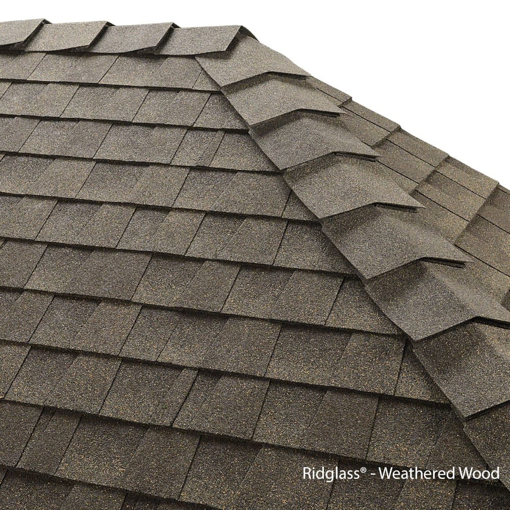 GAF Ridglass Hip & Ridge Autumn Brown & Stonewood