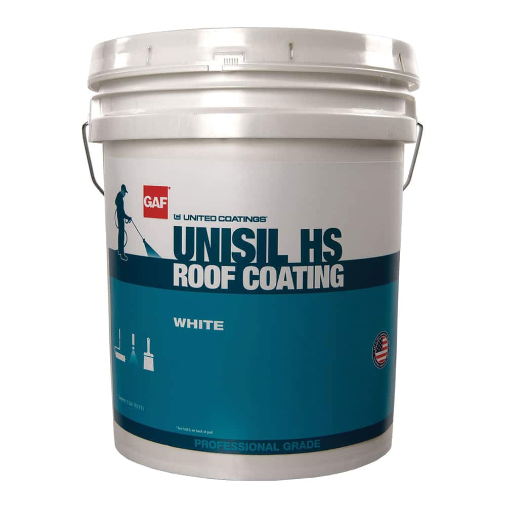 GAF Unisil High Solids Silicone Roof Coating White 5 gal