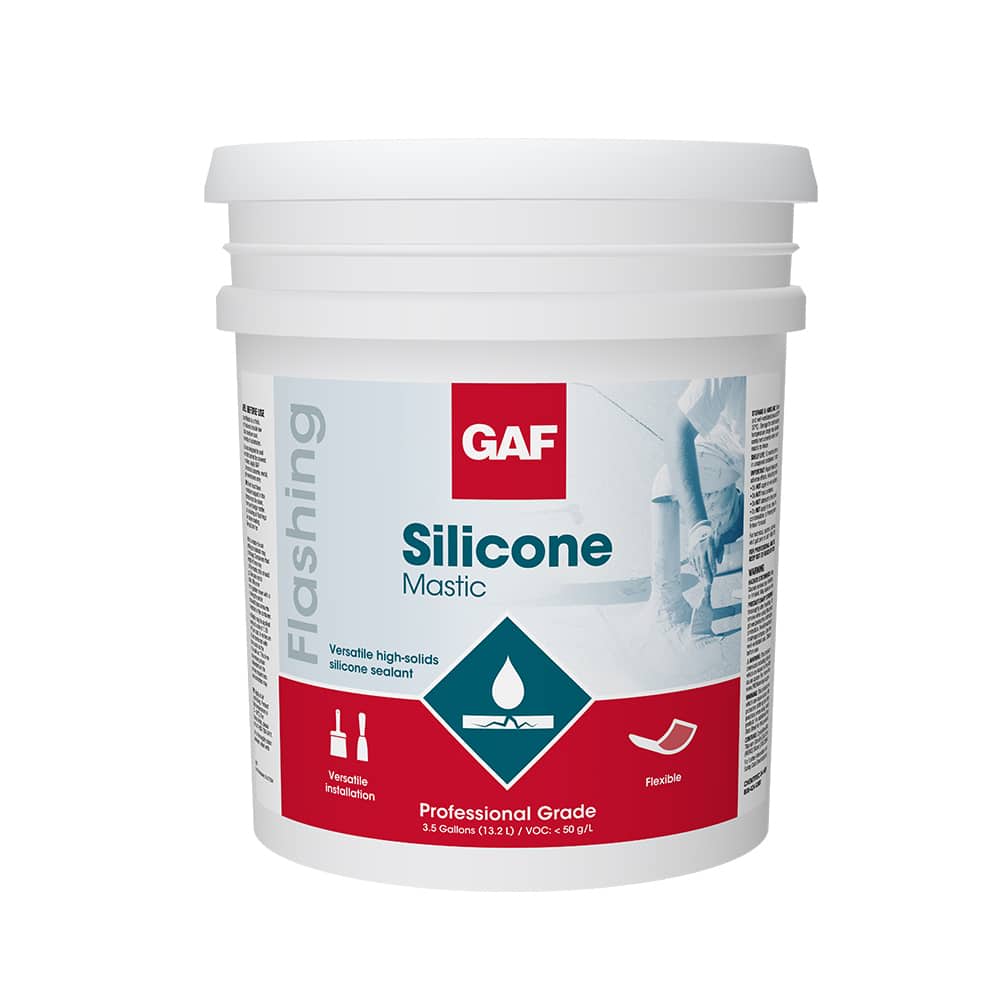 GAF Silicone Mastic White 3-1/2 gal