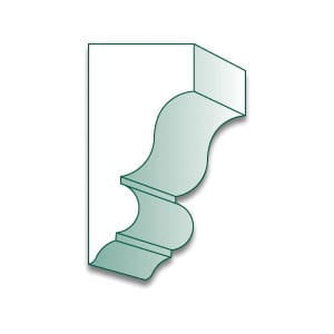 Garden State Lumber SC234 PVC Solid Crown Moulding 1-3/8" x 2-3/4" x 16'