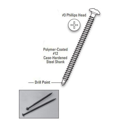 JM UltraFast Phillips Head Fastener #12 4" 1000/Box