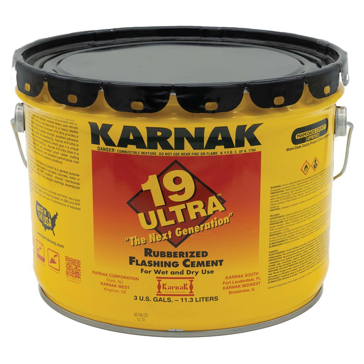Karnak 19 Ultra Rubberized Flashing Cement Wet/Dry (Emergency Repair) 3 gal Semi Grade