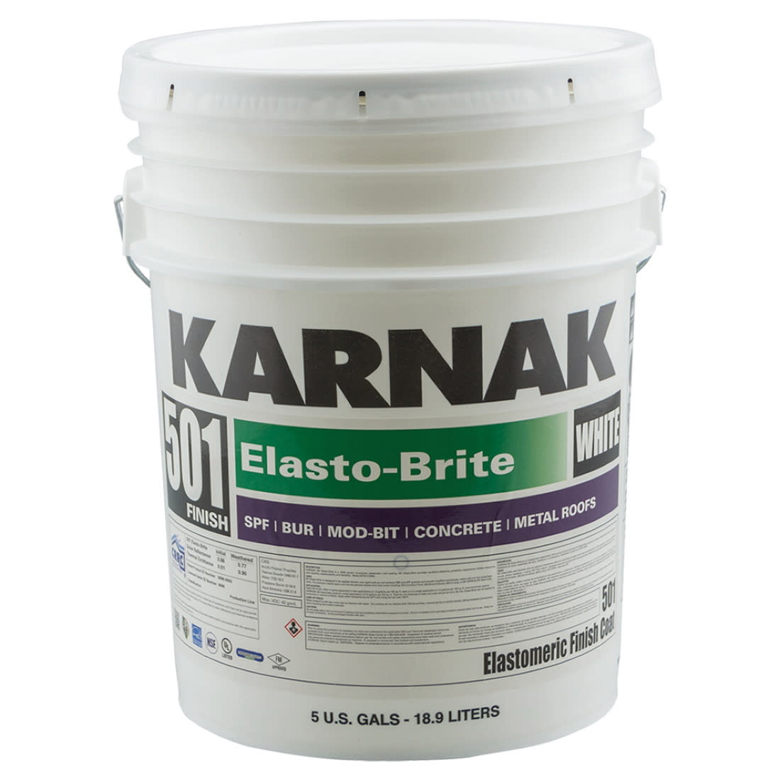 Karnak 501 Elasto-Brite Elastomeric Coating White 5 gal