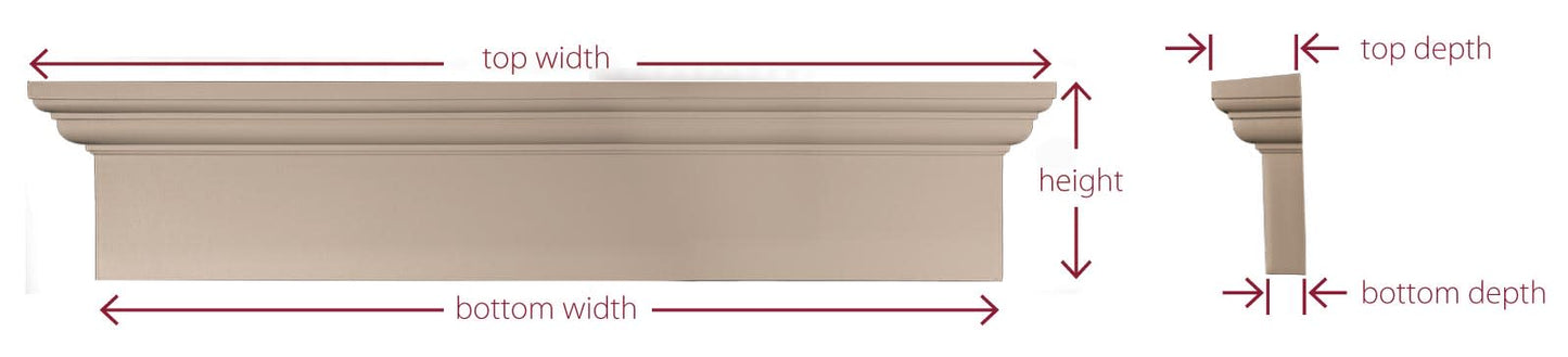 Mid-America Standard Header Flat Panel 117 Bright White 6" x 37-5/8"